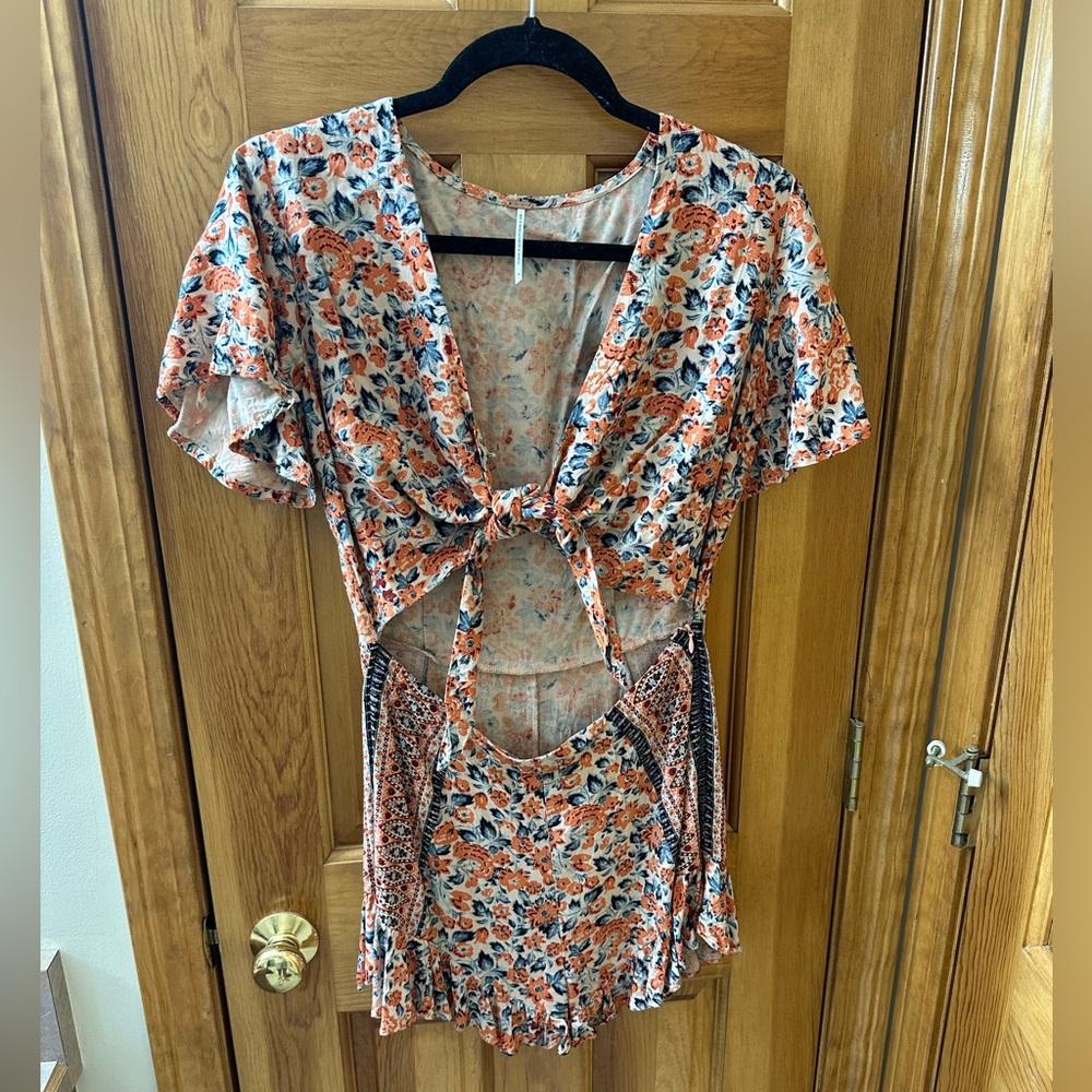 Multi colored floral romper